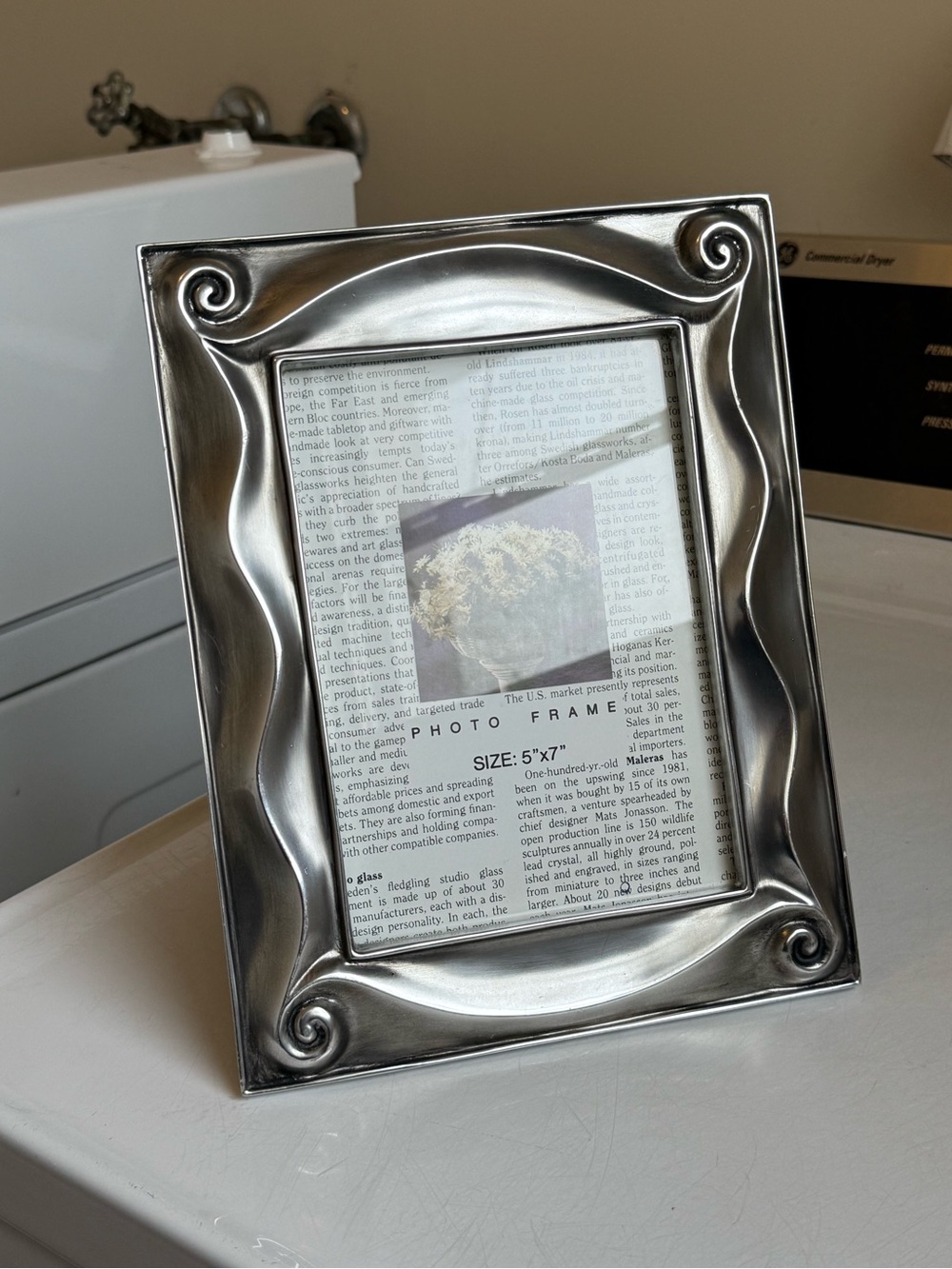 Y2K Vintage 5x7" Photo Size Tabletop Pewter Picture Photo Frame Home Decor